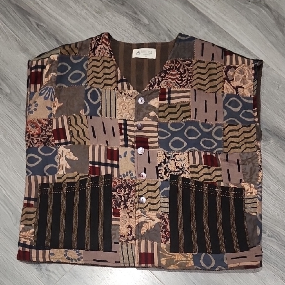 Unique Reversible Unisex Patchwork Enbroidered Bo… - image 1